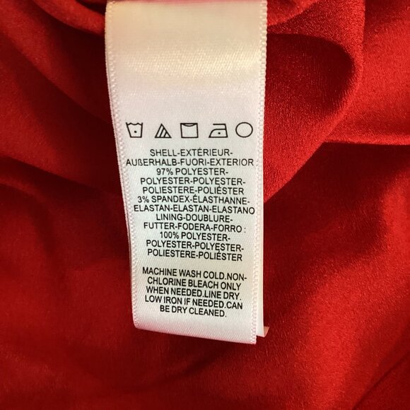 Dress The Population NWT Tiffany One Shoulder Midi Dress Size XXS Red Bow Detail - Picture 11 of 11